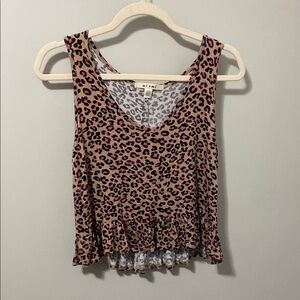 Miami Brown and White‎ Crop Tank Top Relaxed Fit